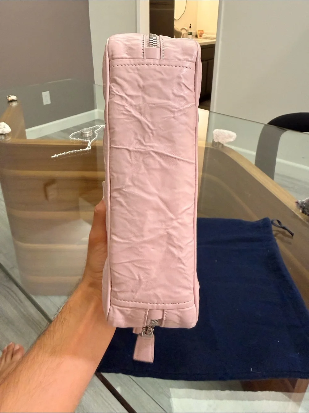 Prada Pink Re-Edition 2001 Top-Handle Bauletto Bag